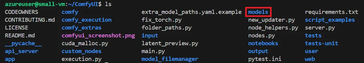 CompyUIのディレクトリの中身