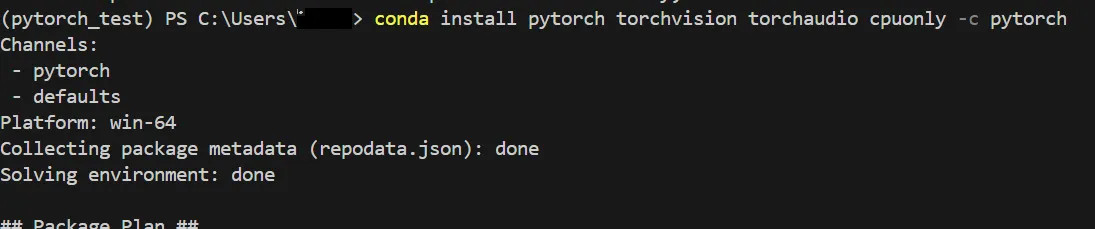 PyTorchのインストール