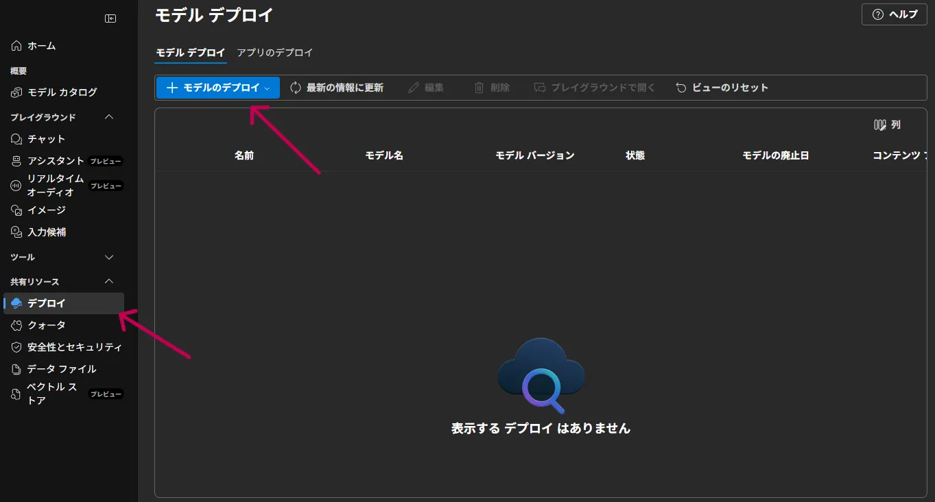 モデルのデプロイ