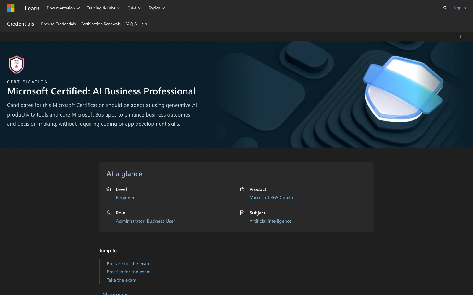 AB-730 AI Business Professional 公式ページ