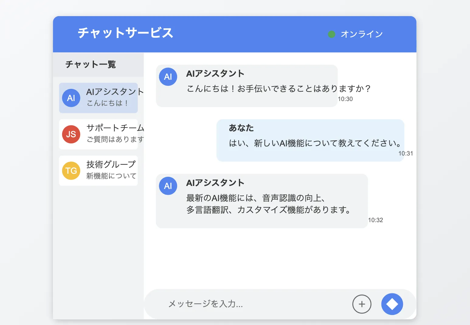 チャットサービスのイメージ