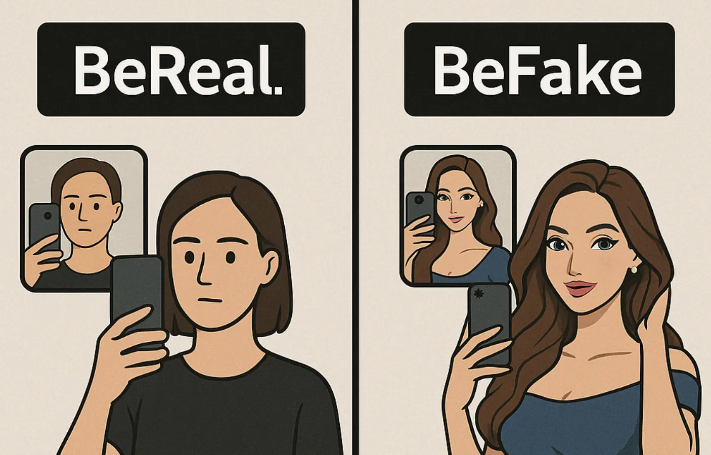 bereal、Fakeのイメージ