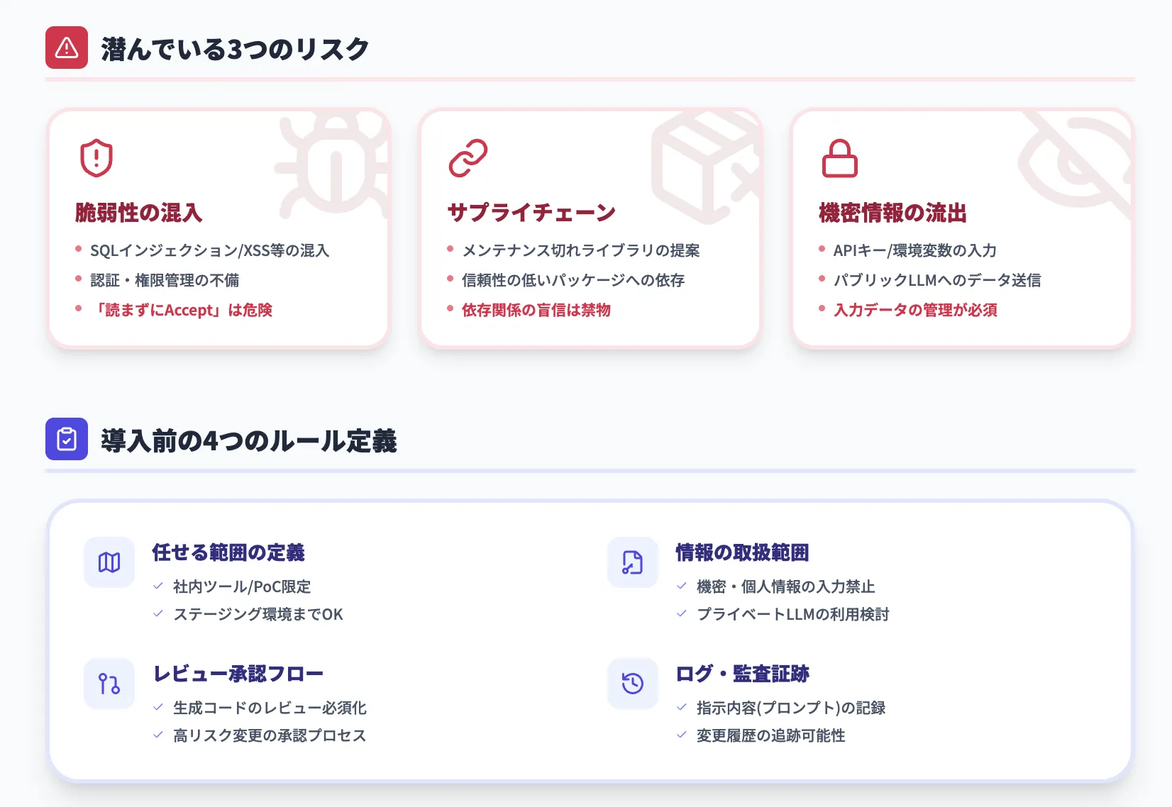 バイブコーディングのセキュリティリスクと組織導入チェックリスト