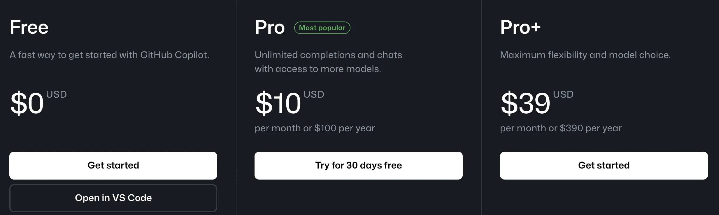 個人向けGithub Copilotの料金プラン