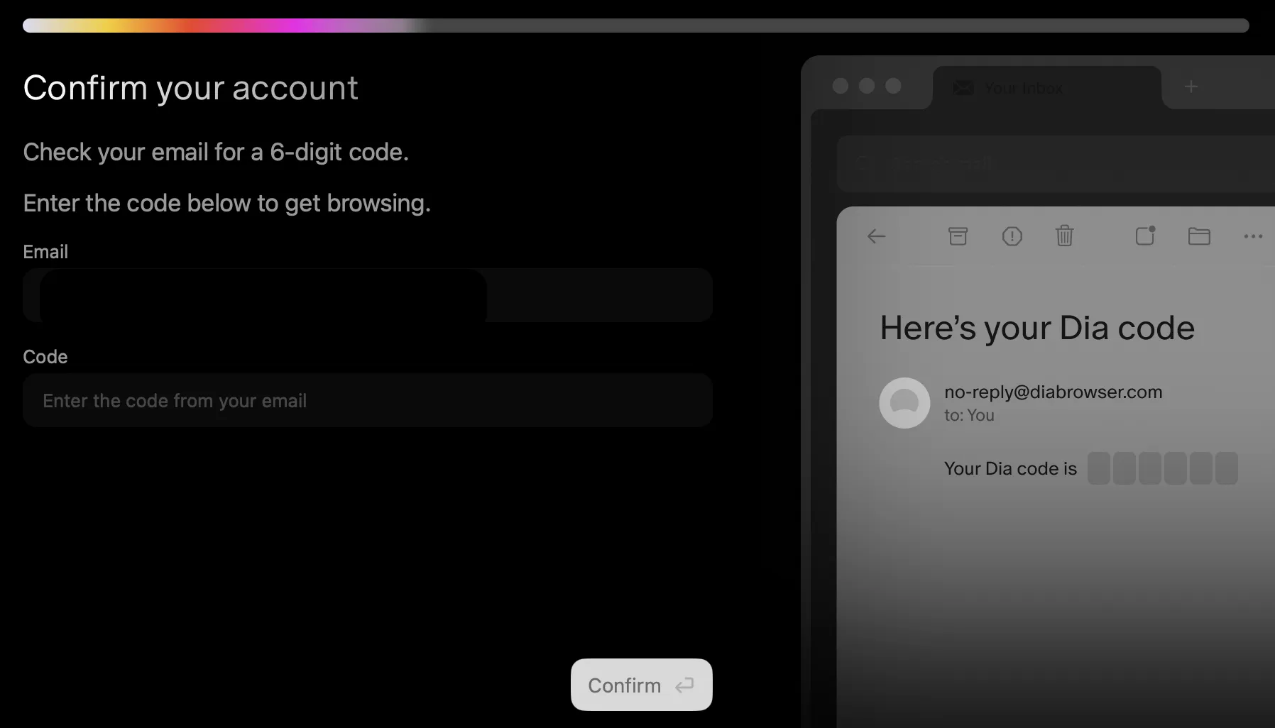 アカウント認証画面