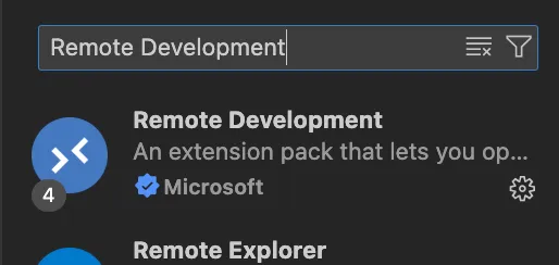 Remote Developmentのインストール