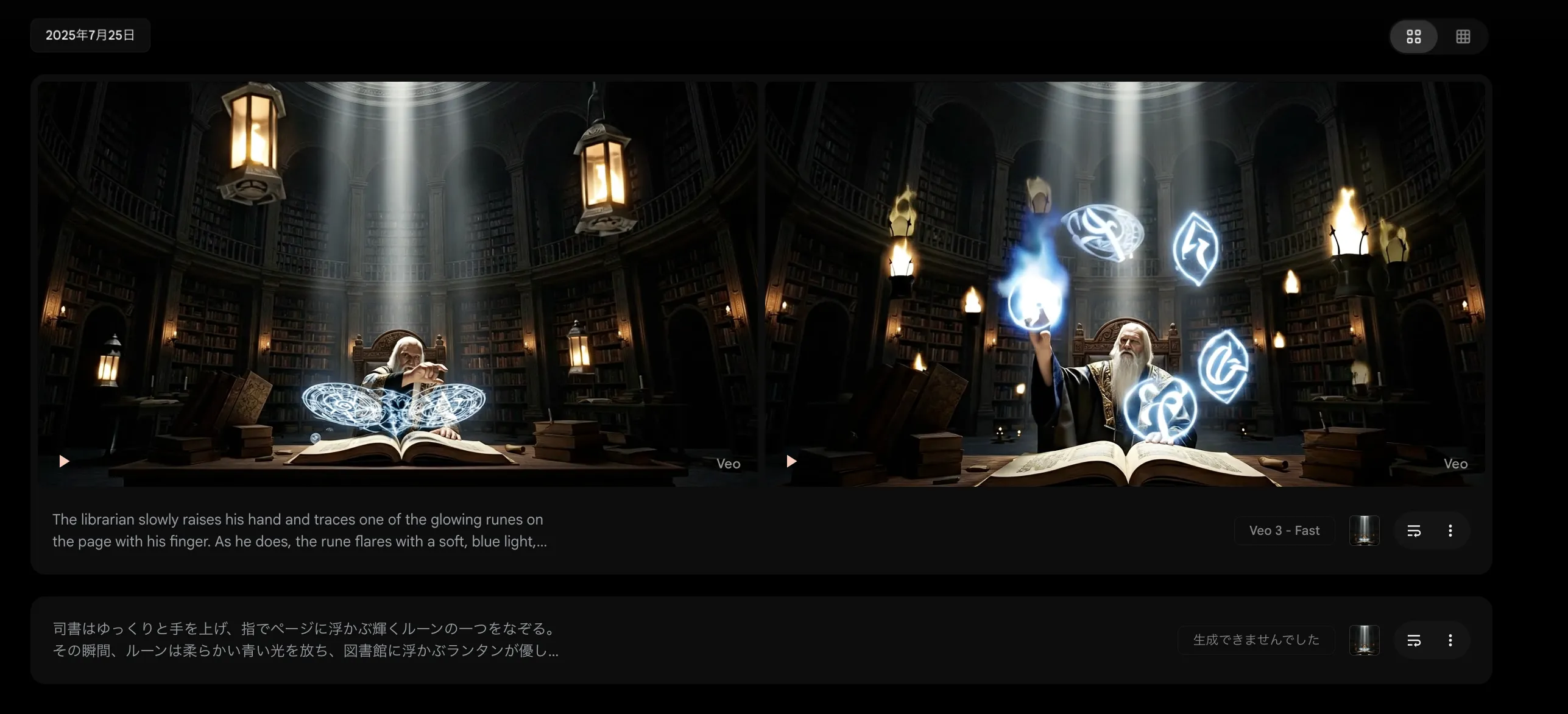 フレームから動画生成