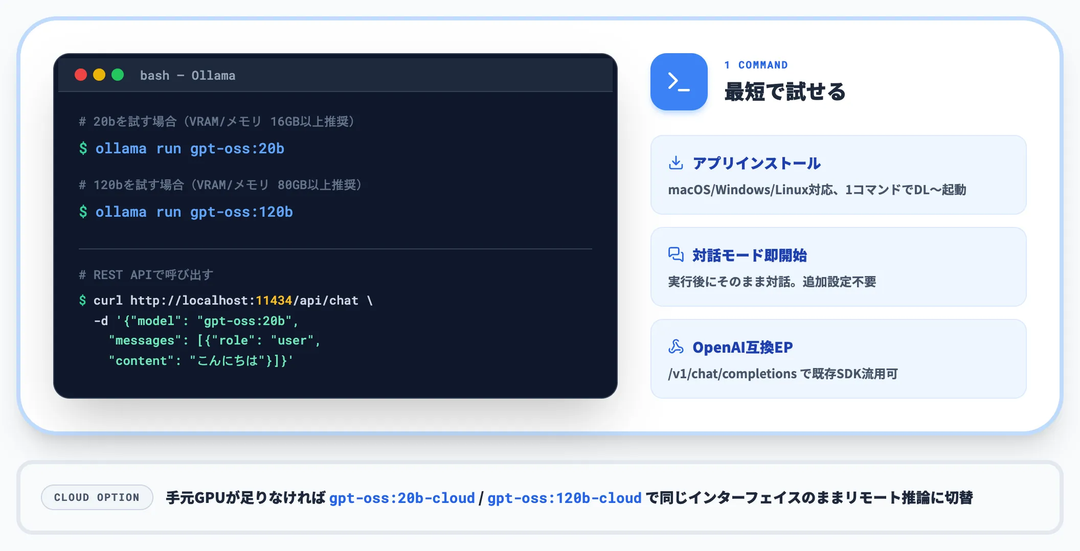 Ollamaで動かす手順