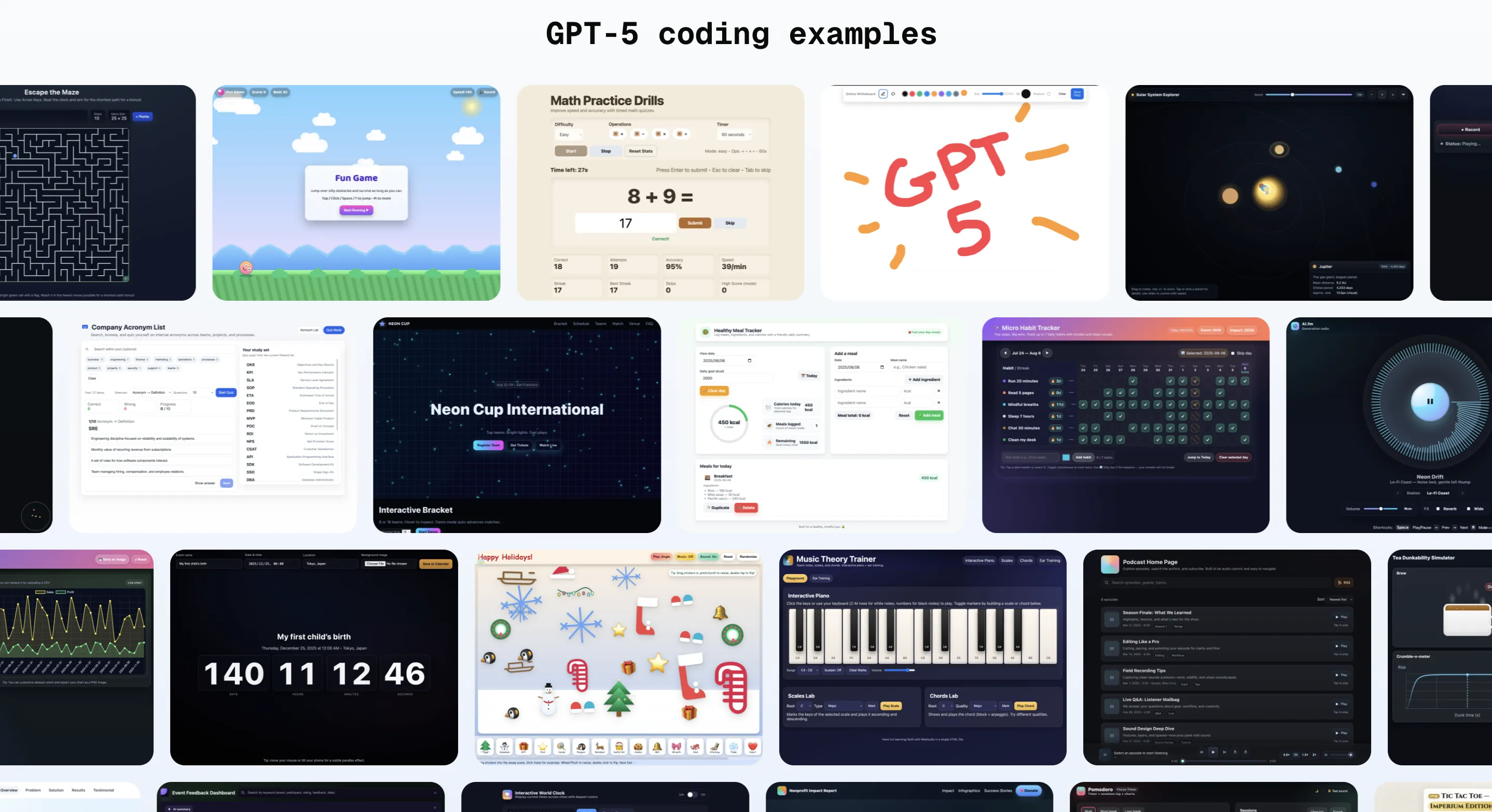 GPT-5 コーディングデモ集