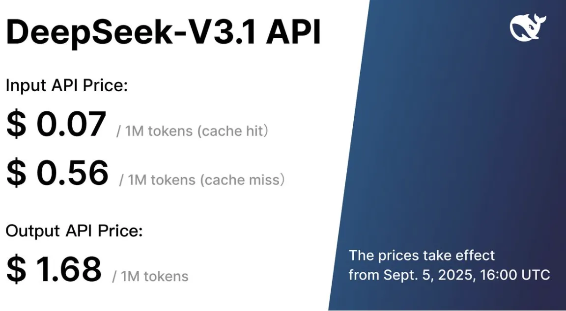 DeepSeek-V3.1 APIの新料金