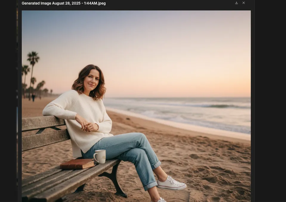 海辺に移動させた画像