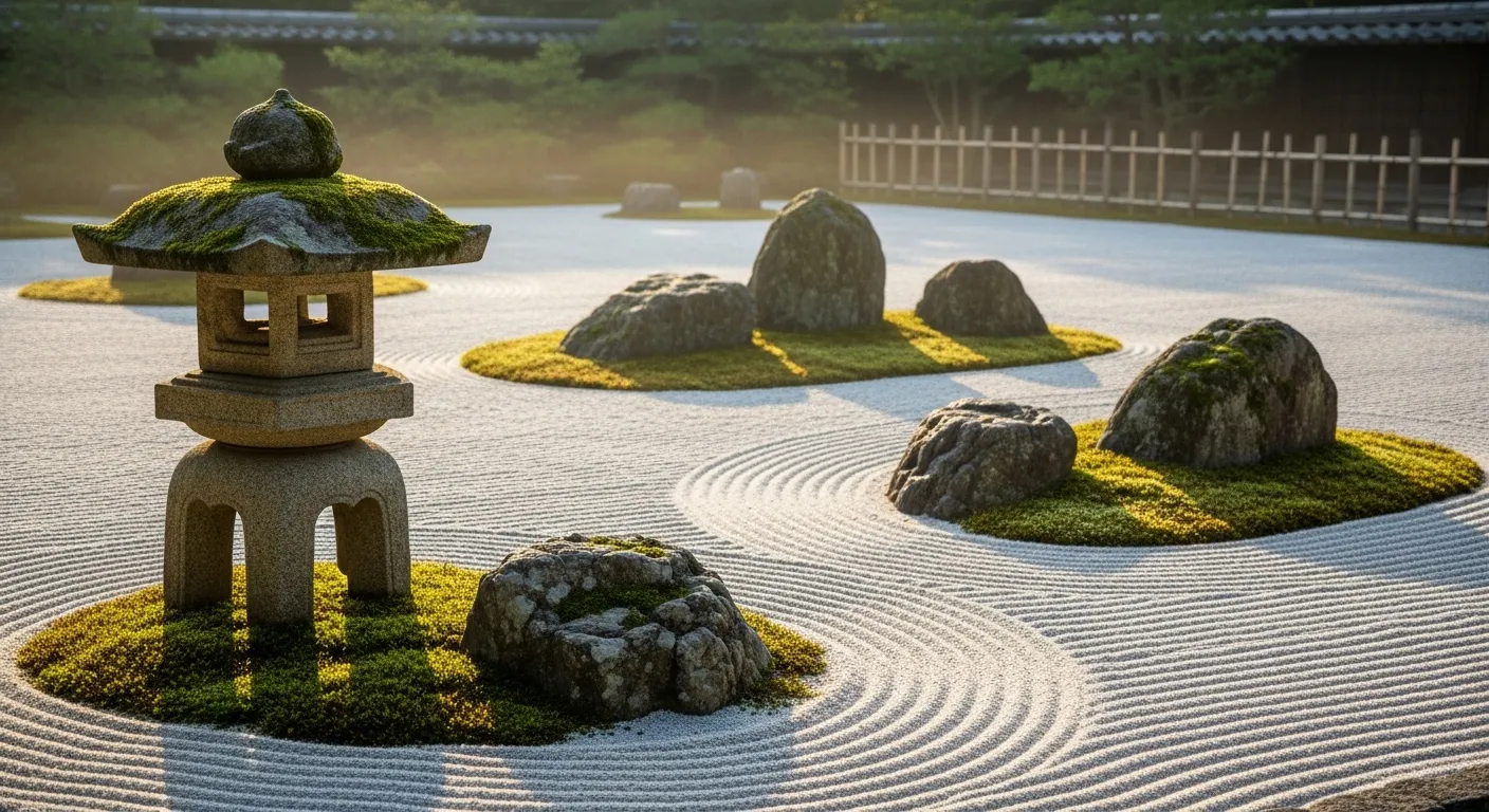 日本の禅寺の石庭の写真