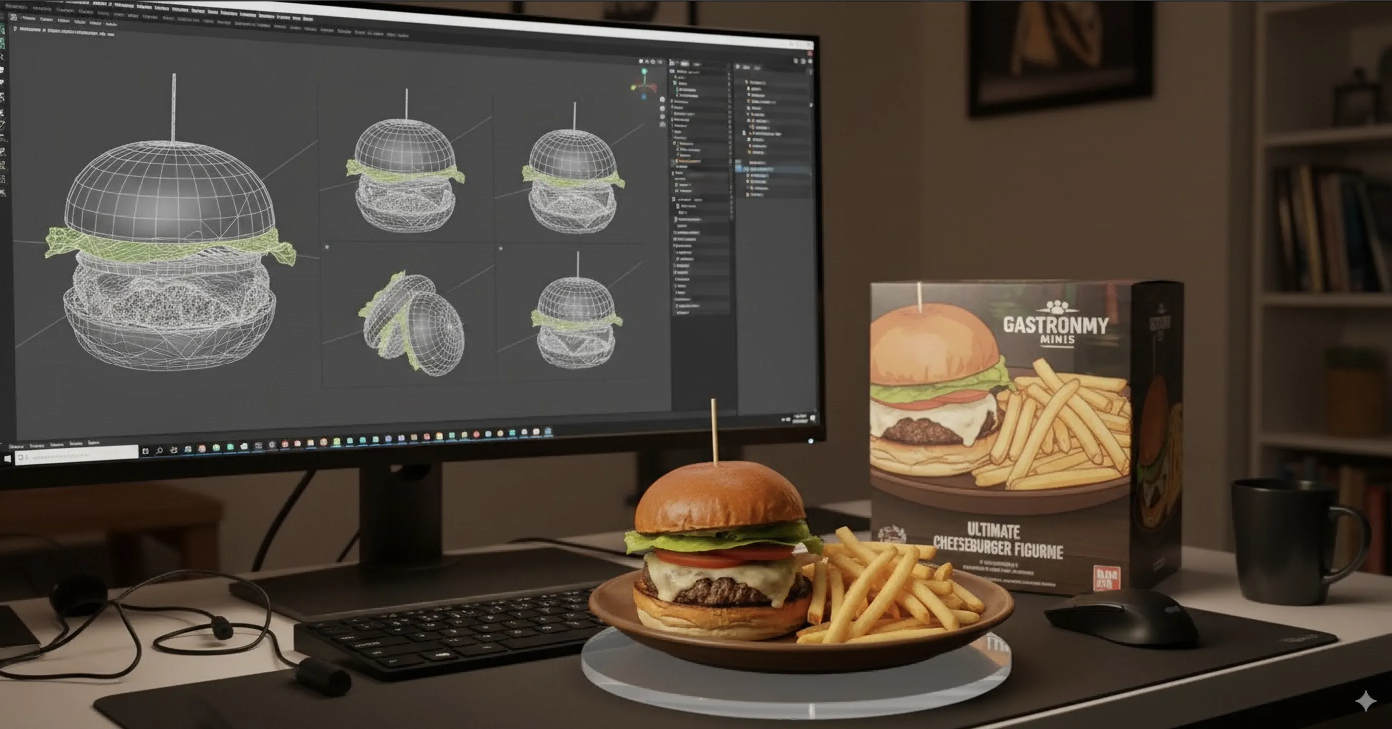 食品サンプル風になったハンバーガーの画像