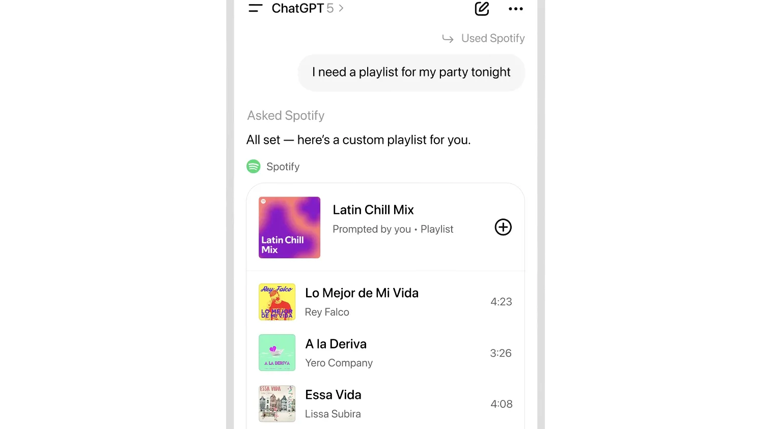 Spitifyのプレイリスト提案