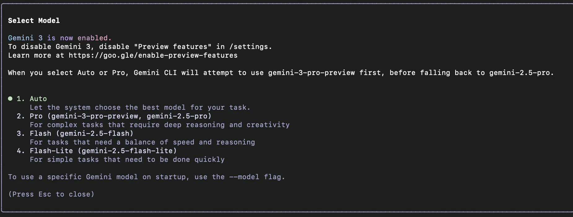 Auto もしくはPro の選択