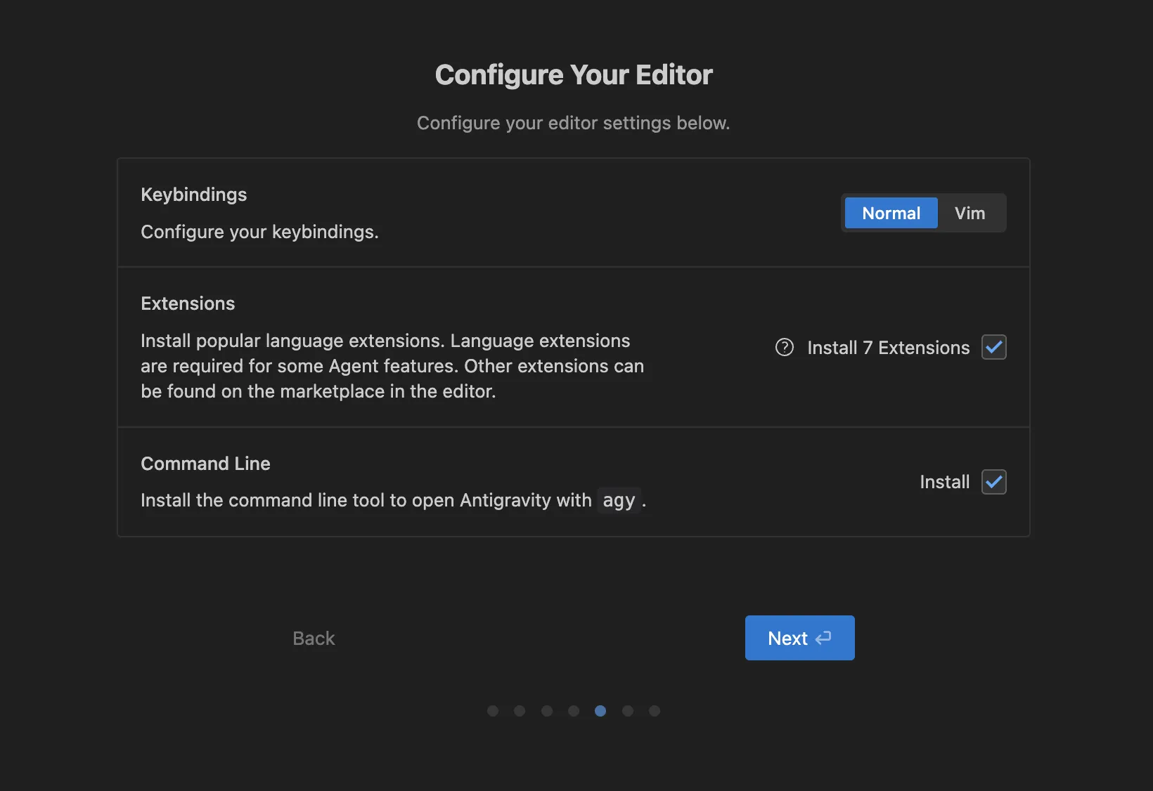 エディタ設定画面