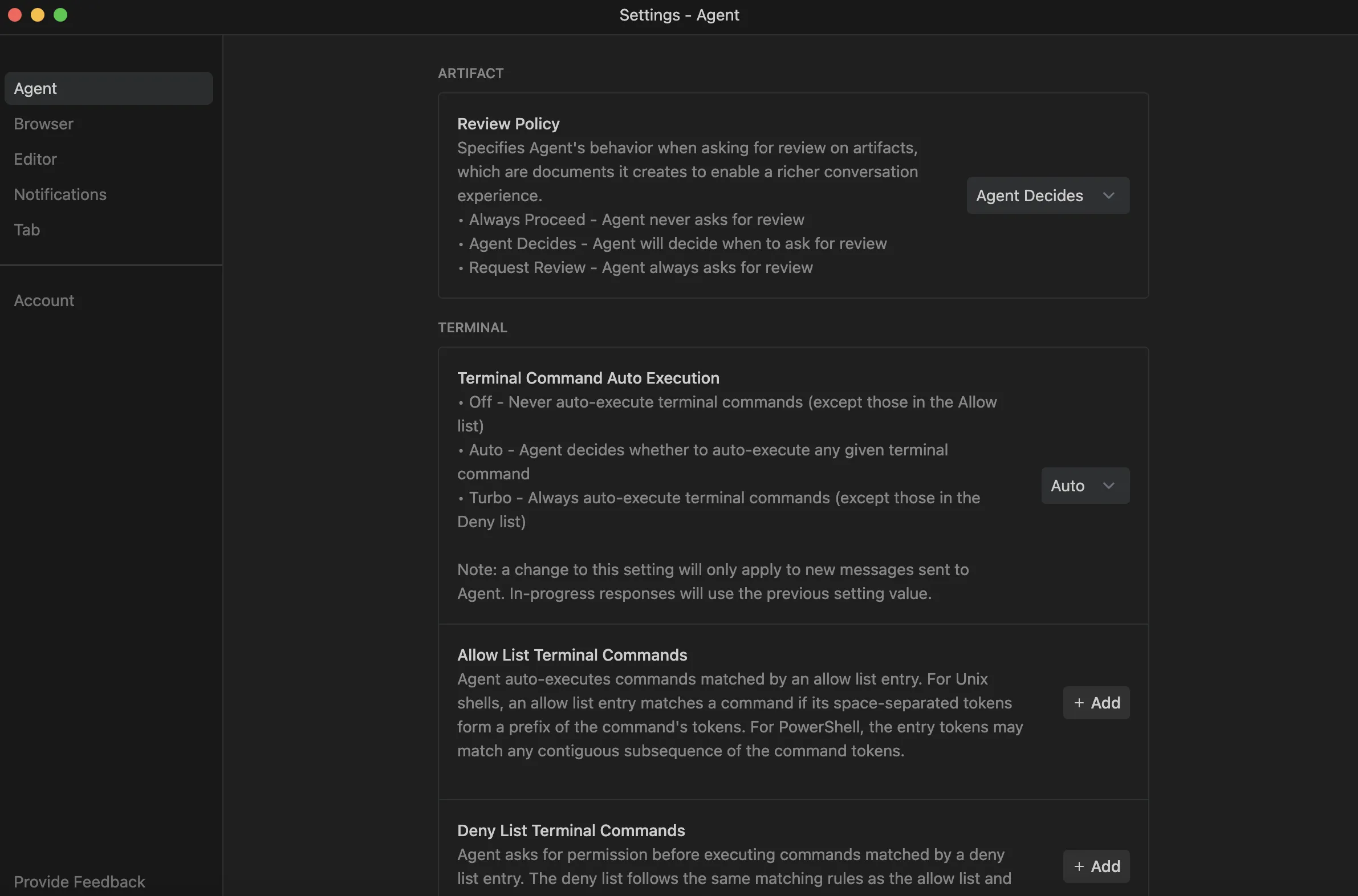 エージェントタブ