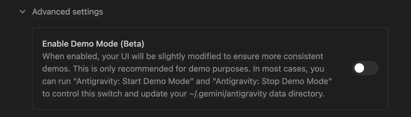 デモモードの設定
