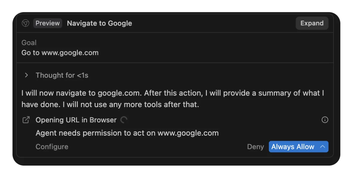 常に許可ボタン