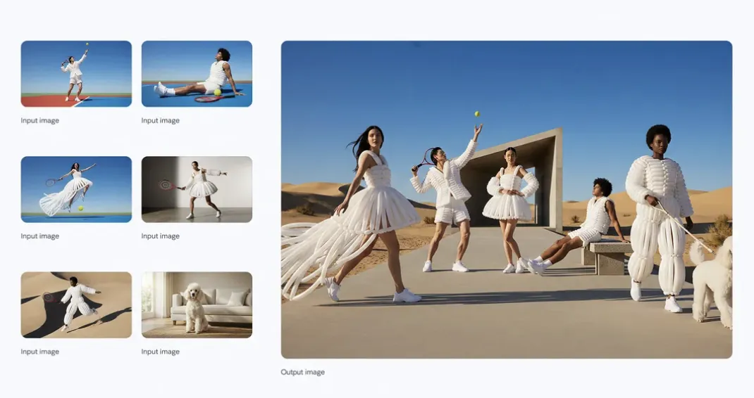 最大5人の画像を組み合わせる