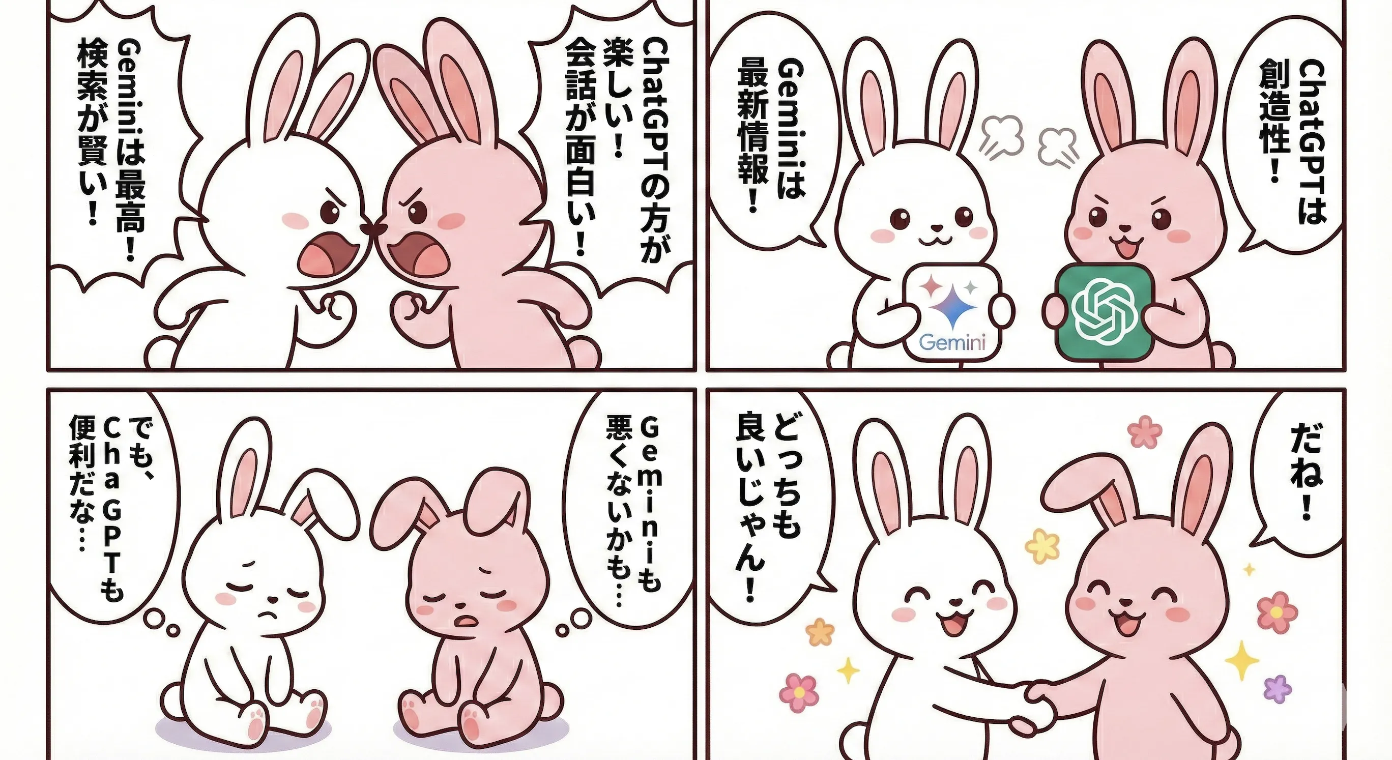 うさぎの4コマ漫画の詳細版