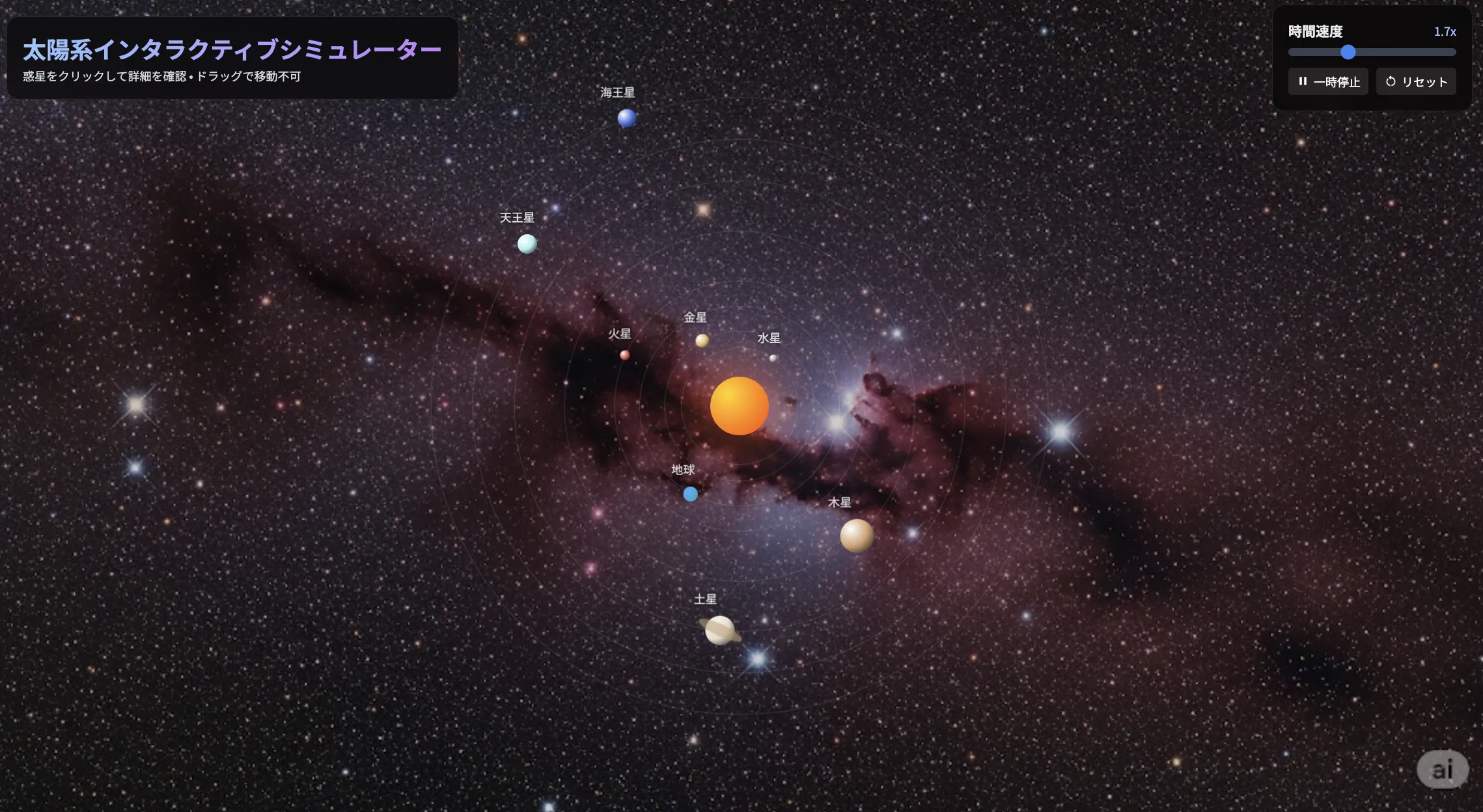 ダイナミックビューの生成結果