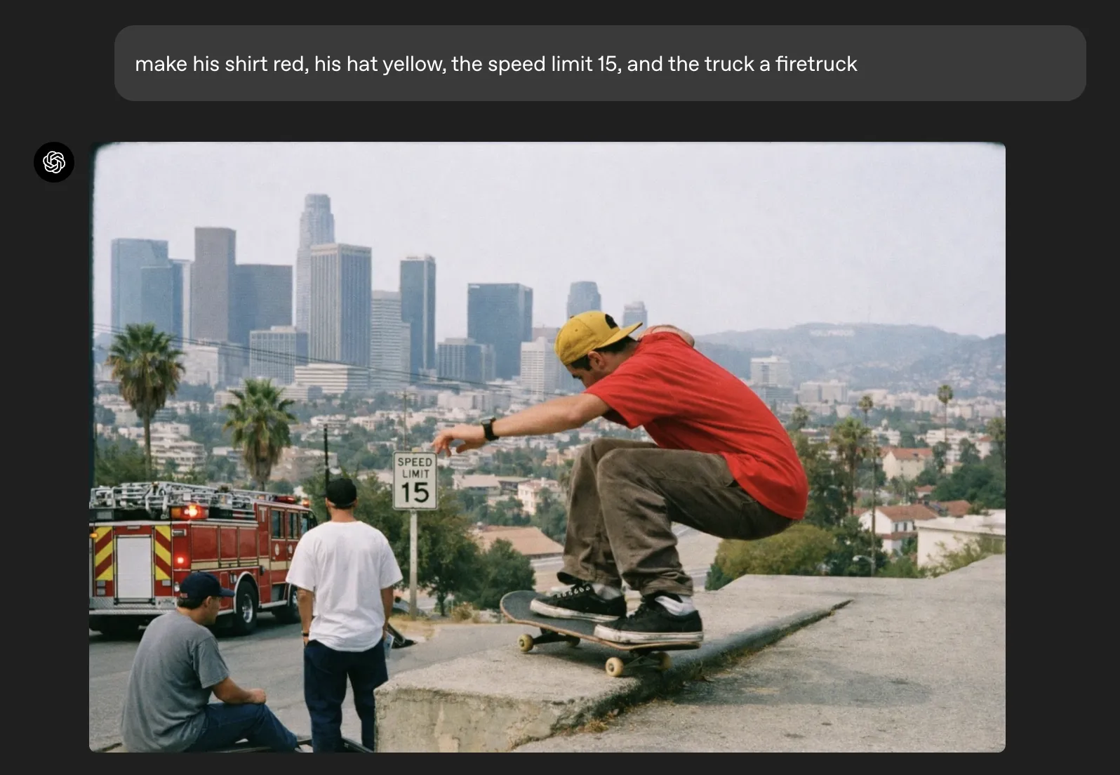 服の色・標識・トラックだけを差分編集した例