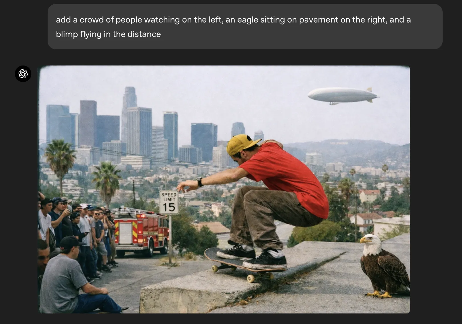 群衆・ワシ・飛行船を追加した差分編集の例