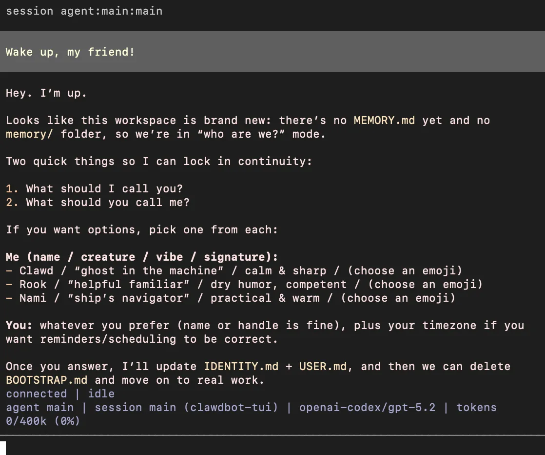 ボットの初期化（Hatch）