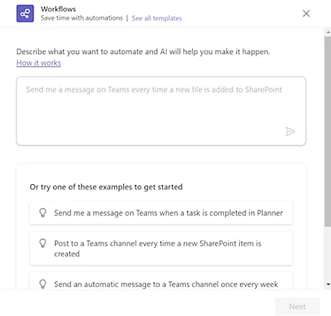 AI workflowsの画面