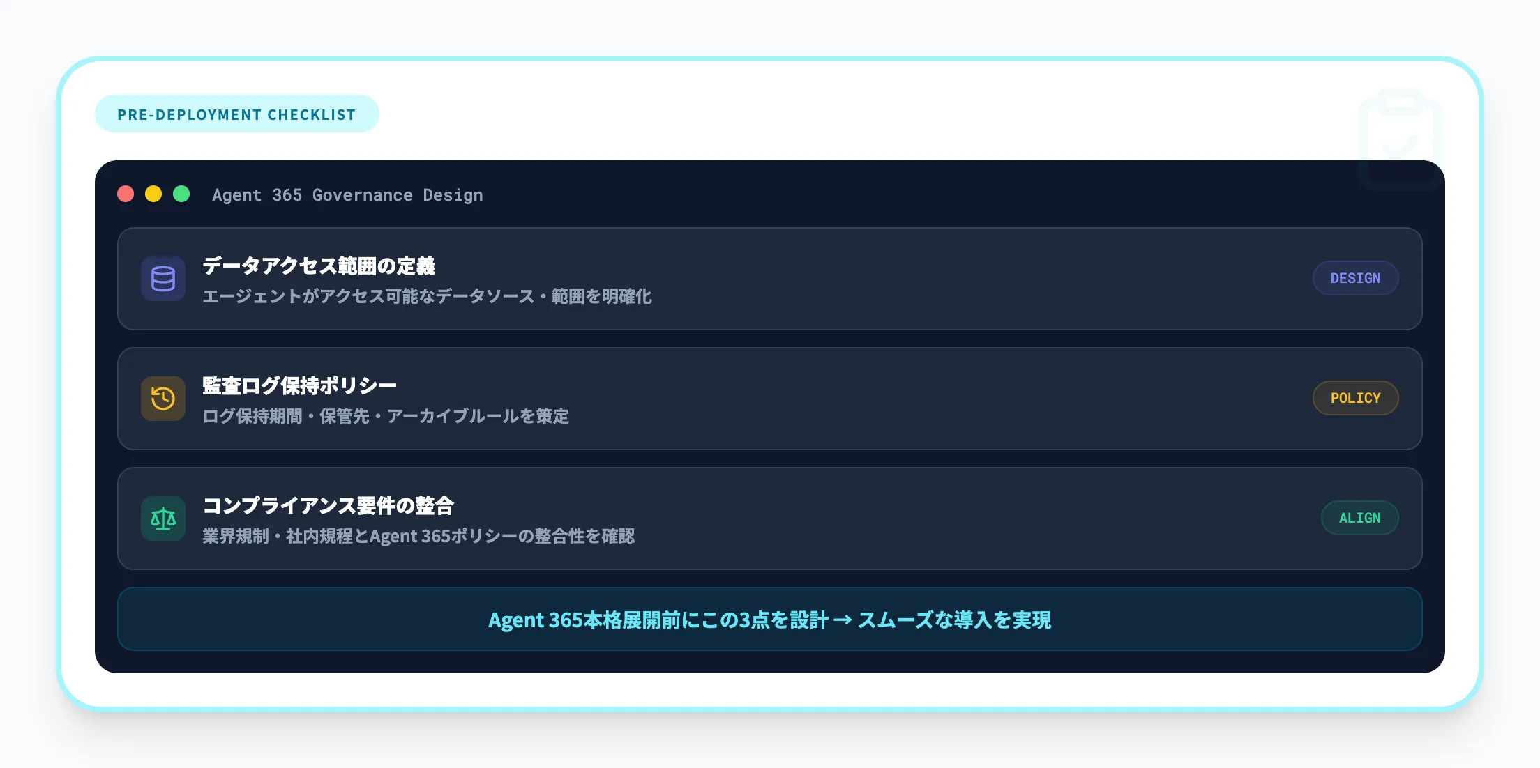ガバナンス体制の準備