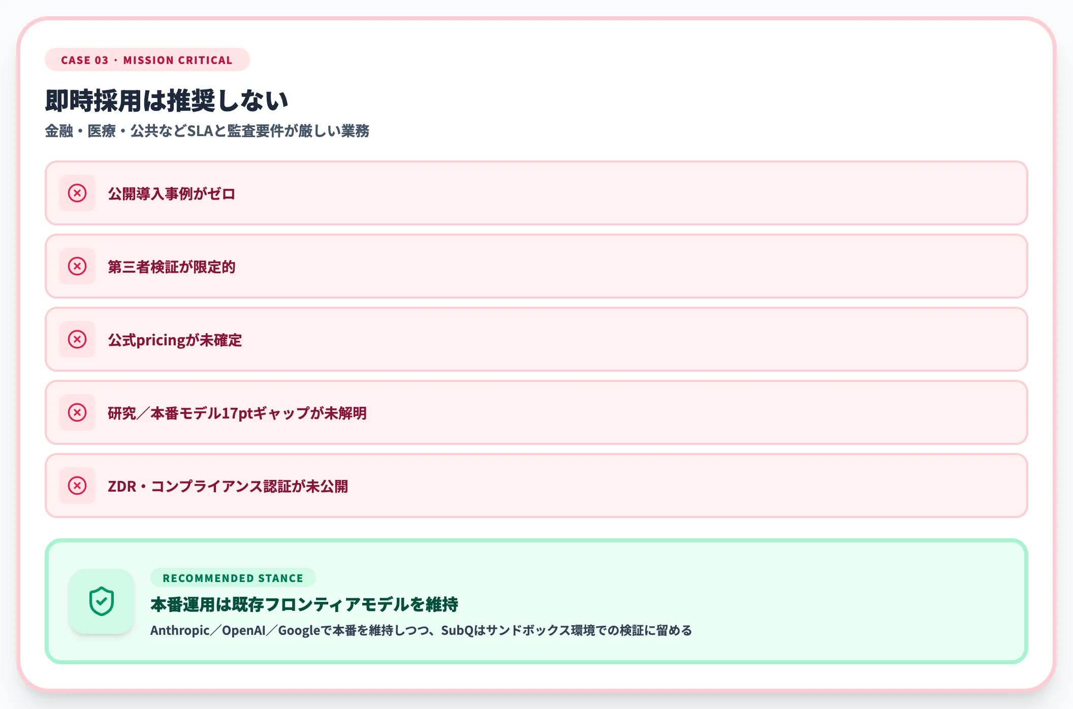 ケース3：ミッションクリティカル業務での即時採用を検討している組織