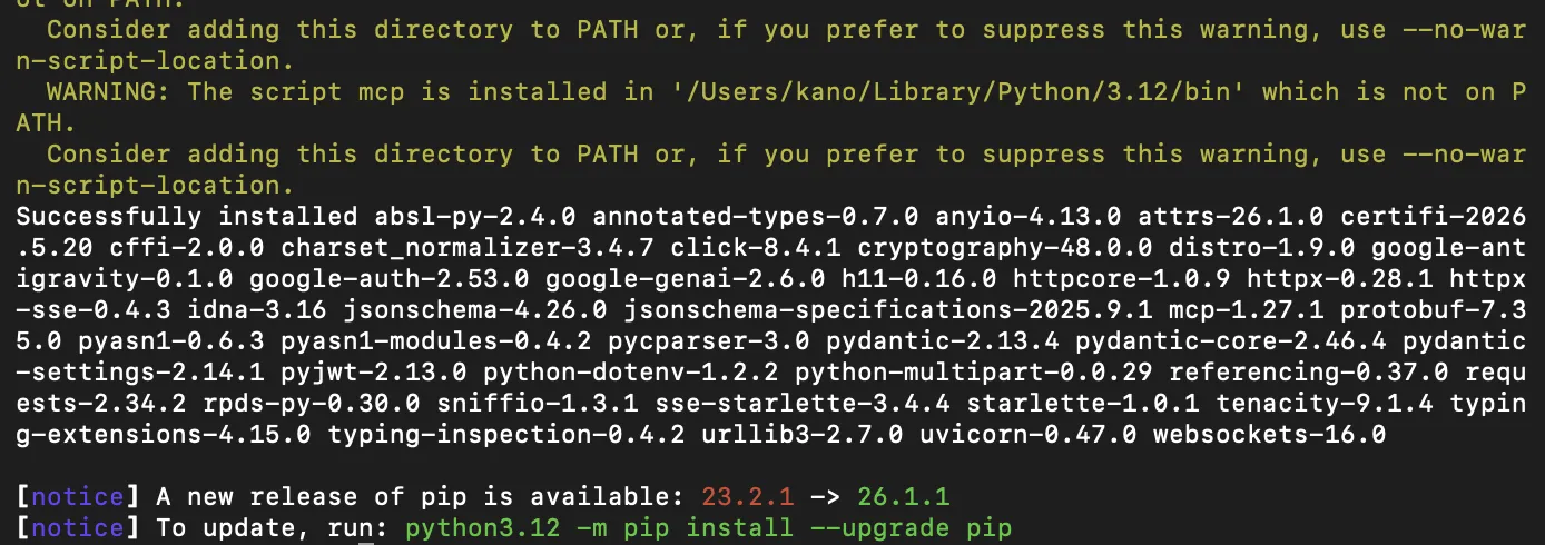 pip install 実行