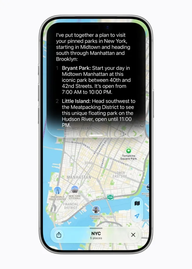 Siri AI のウェブ知識連携(Apple Maps)