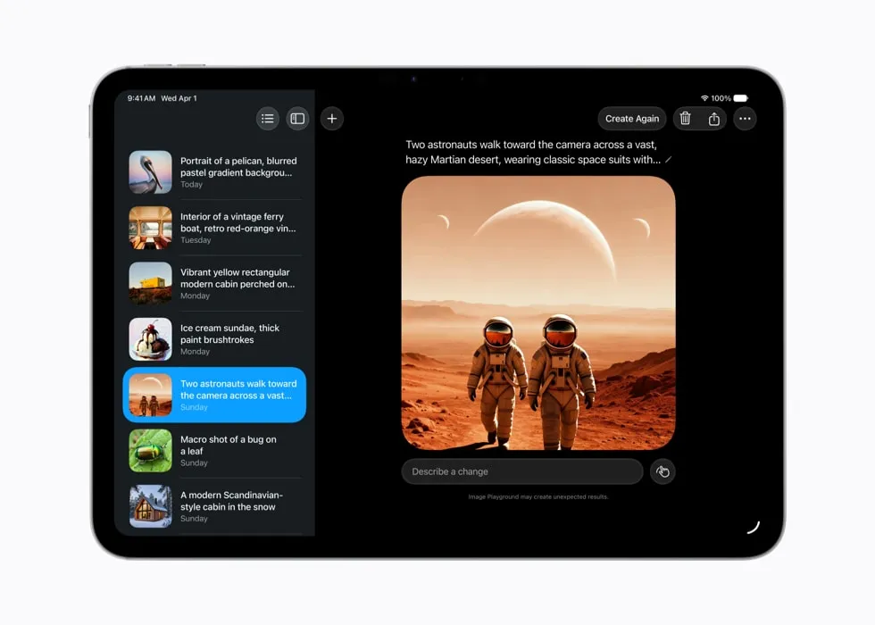 iPadOS 27 の Image Playground 画面