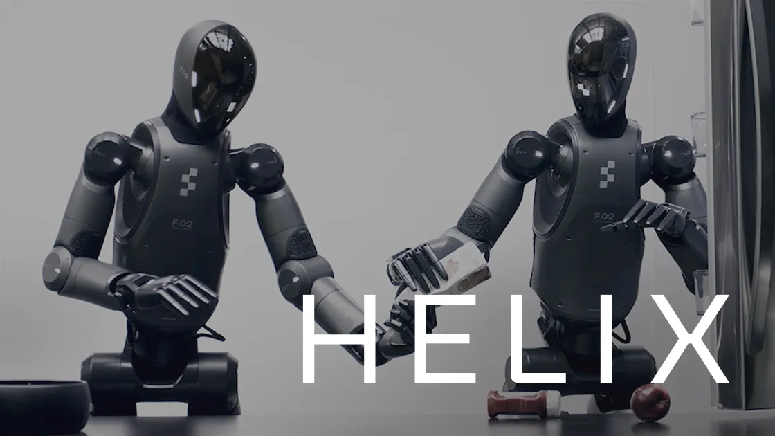 Helix搭載のFigure 02ヒューマノイドが2体で協調するシーン