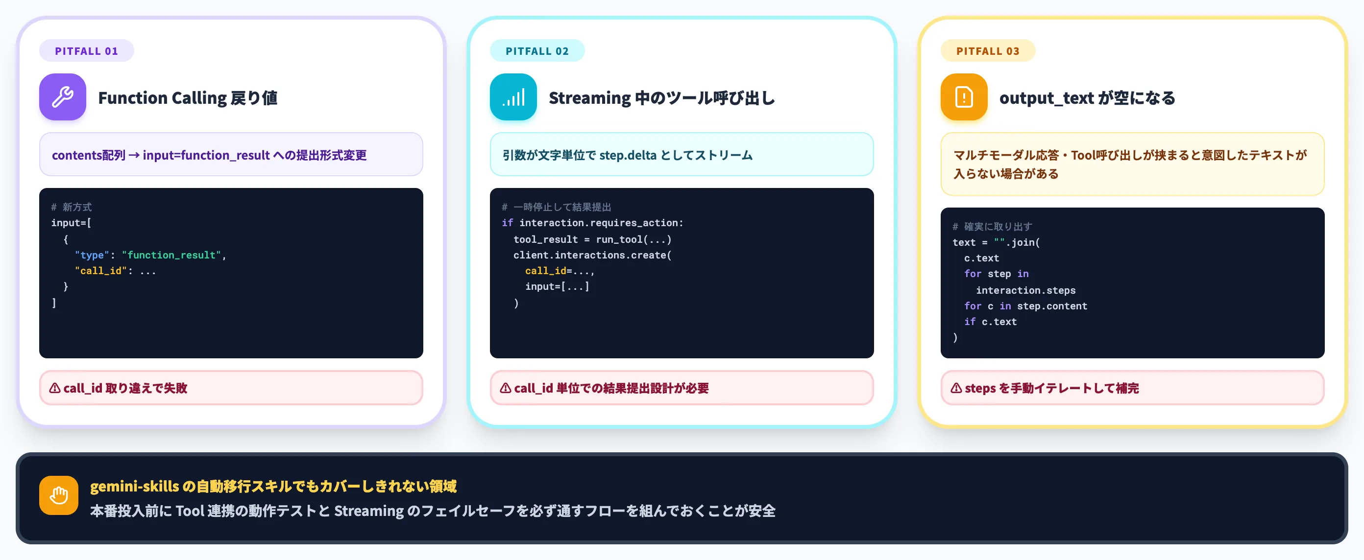 Tool・Streaming回りの実装で詰まりやすい論点