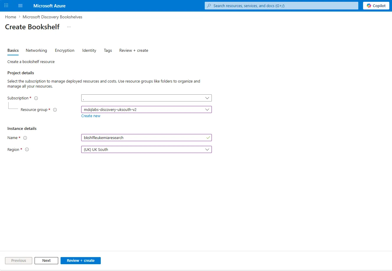 Azureポータルで研究資料を登録