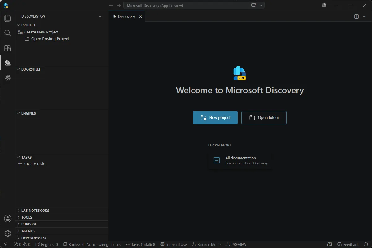 Discovery appのスタート画面