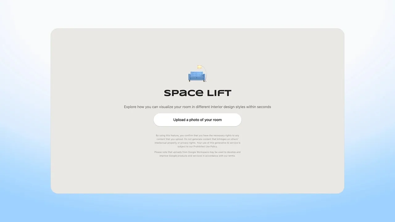 Space Liftの初期画面