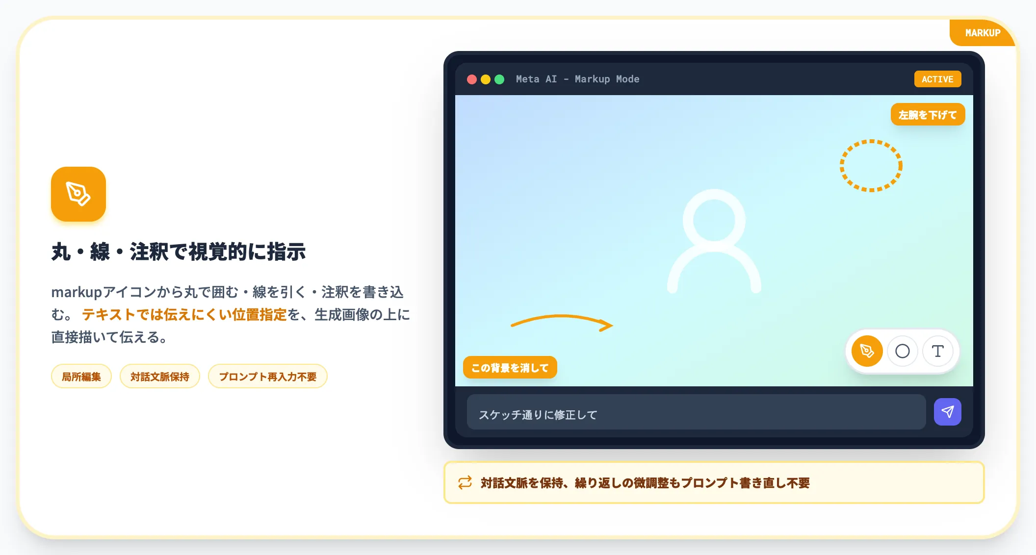 スケッチ編集——生成画像の上に直接指示