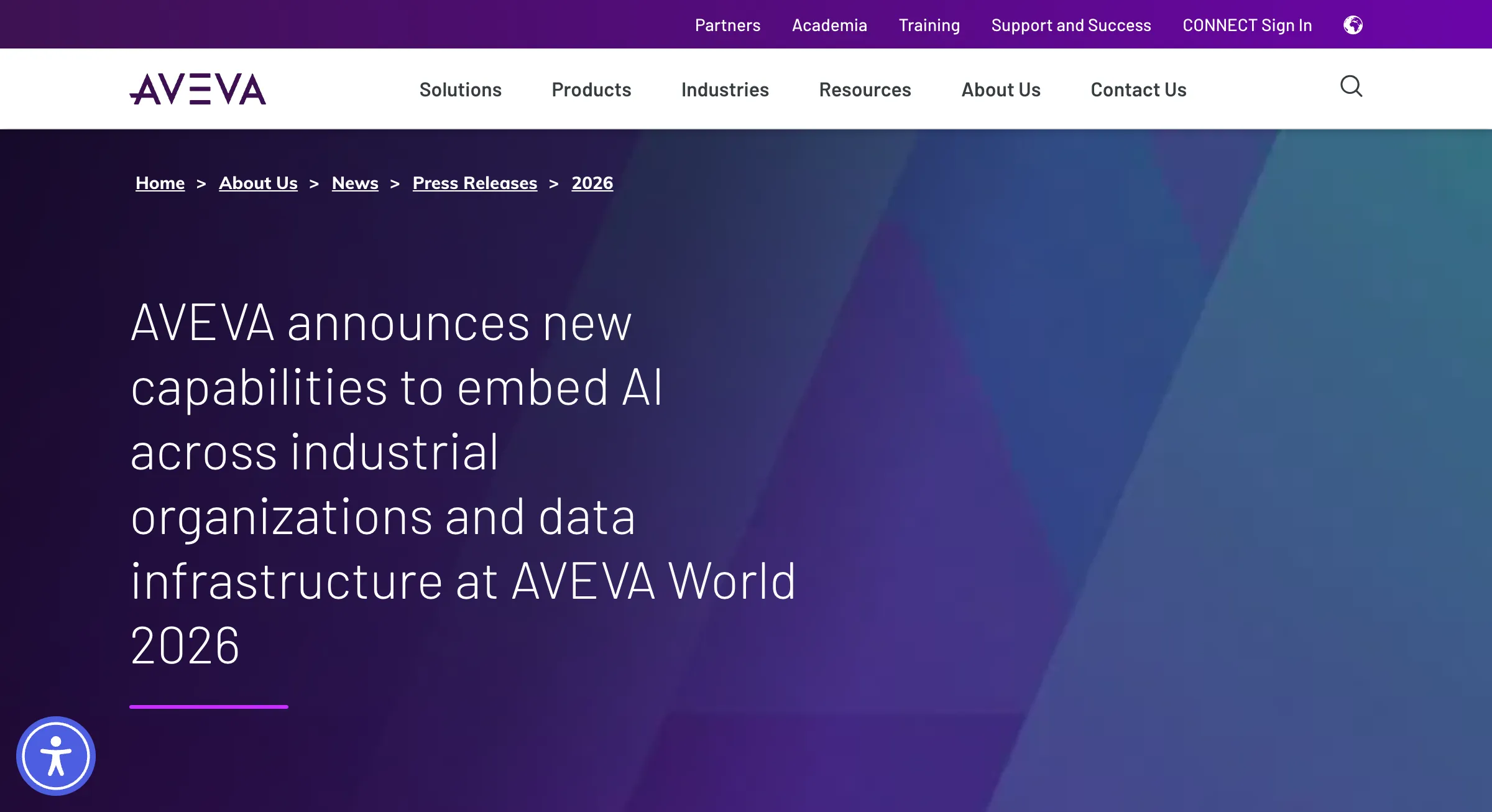 AVEVA World 2026 press releaseのタイトル画面