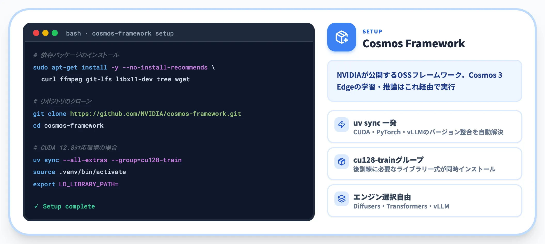 Cosmos Frameworkのセットアップ