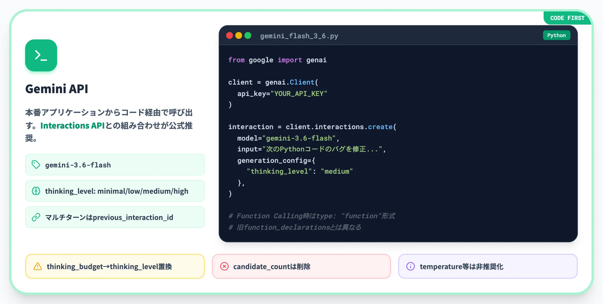 Gemini APIでの使い方