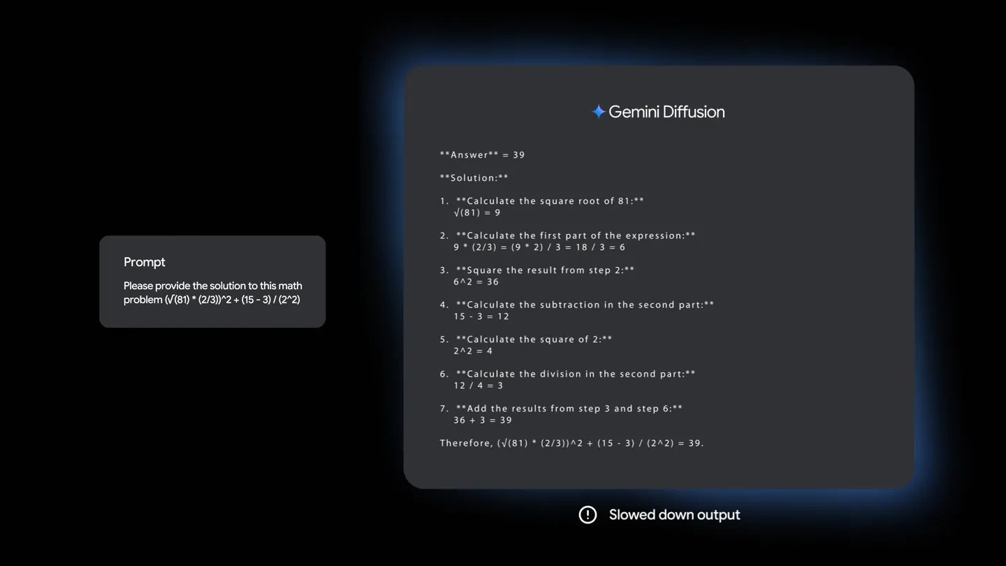 Gemini Diffusion 数学問題の生成例