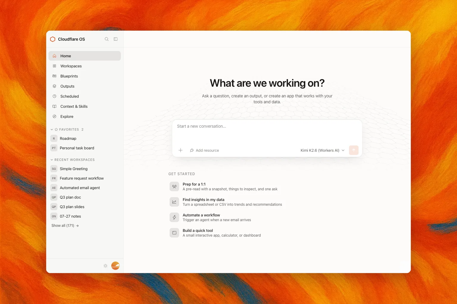 Cloudflare OS 実UI画面