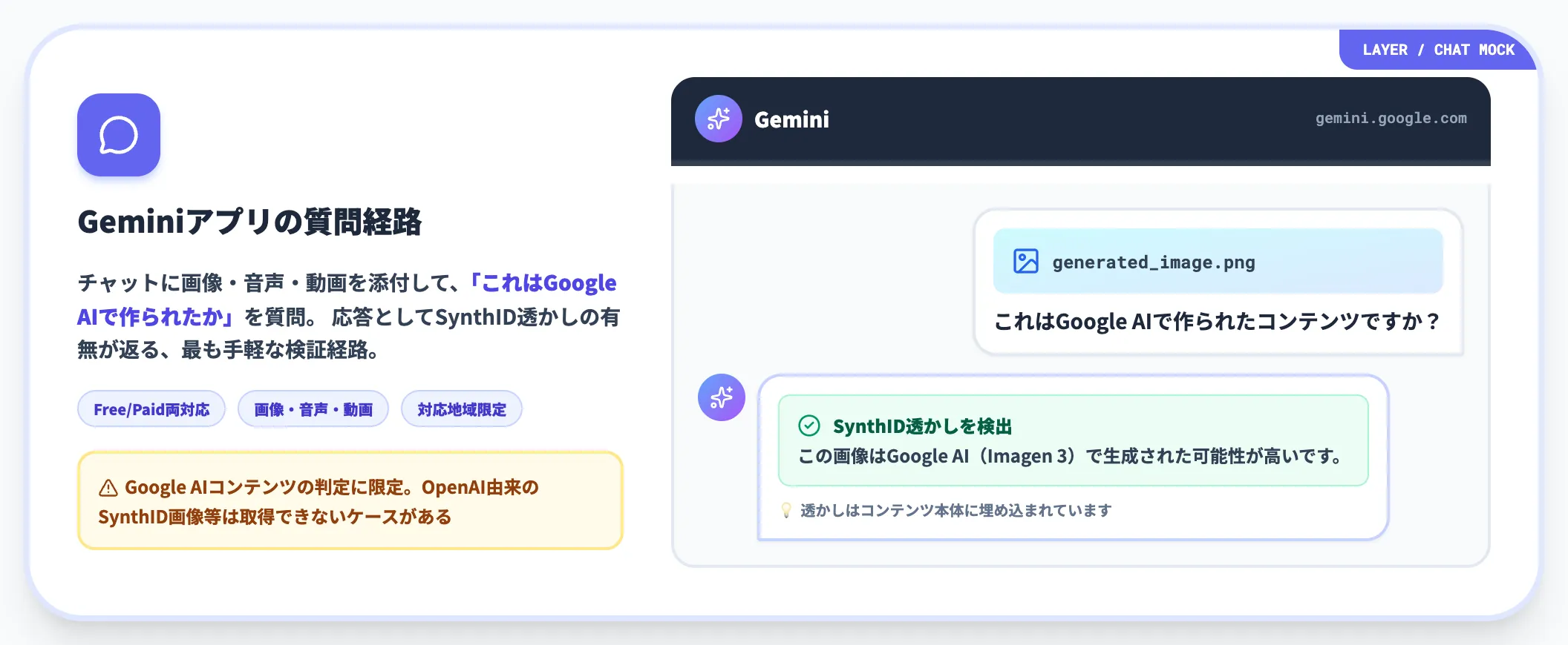 Geminiアプリで質問する