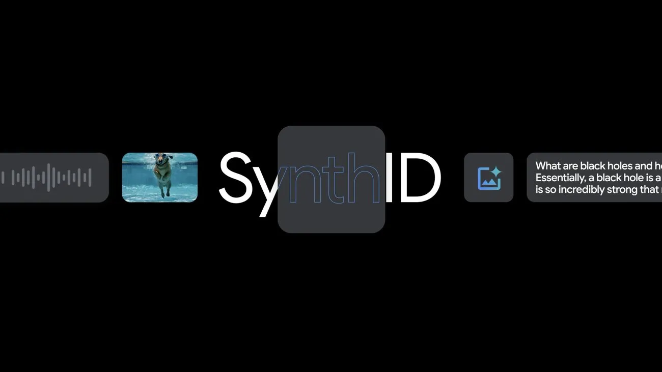 SynthIDが対応する4形式を象徴するキービジュアル