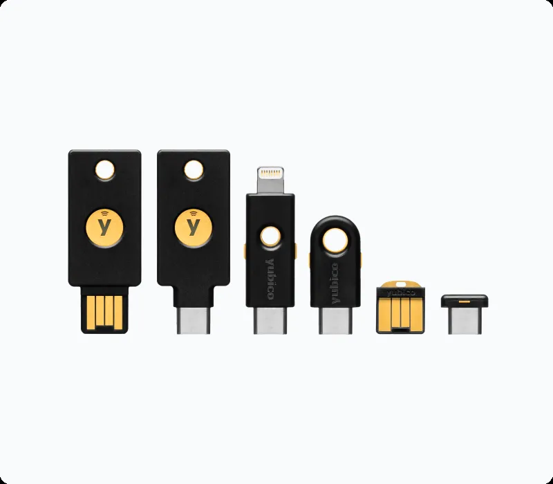 YubiKey 5シリーズの製品ラインナップ