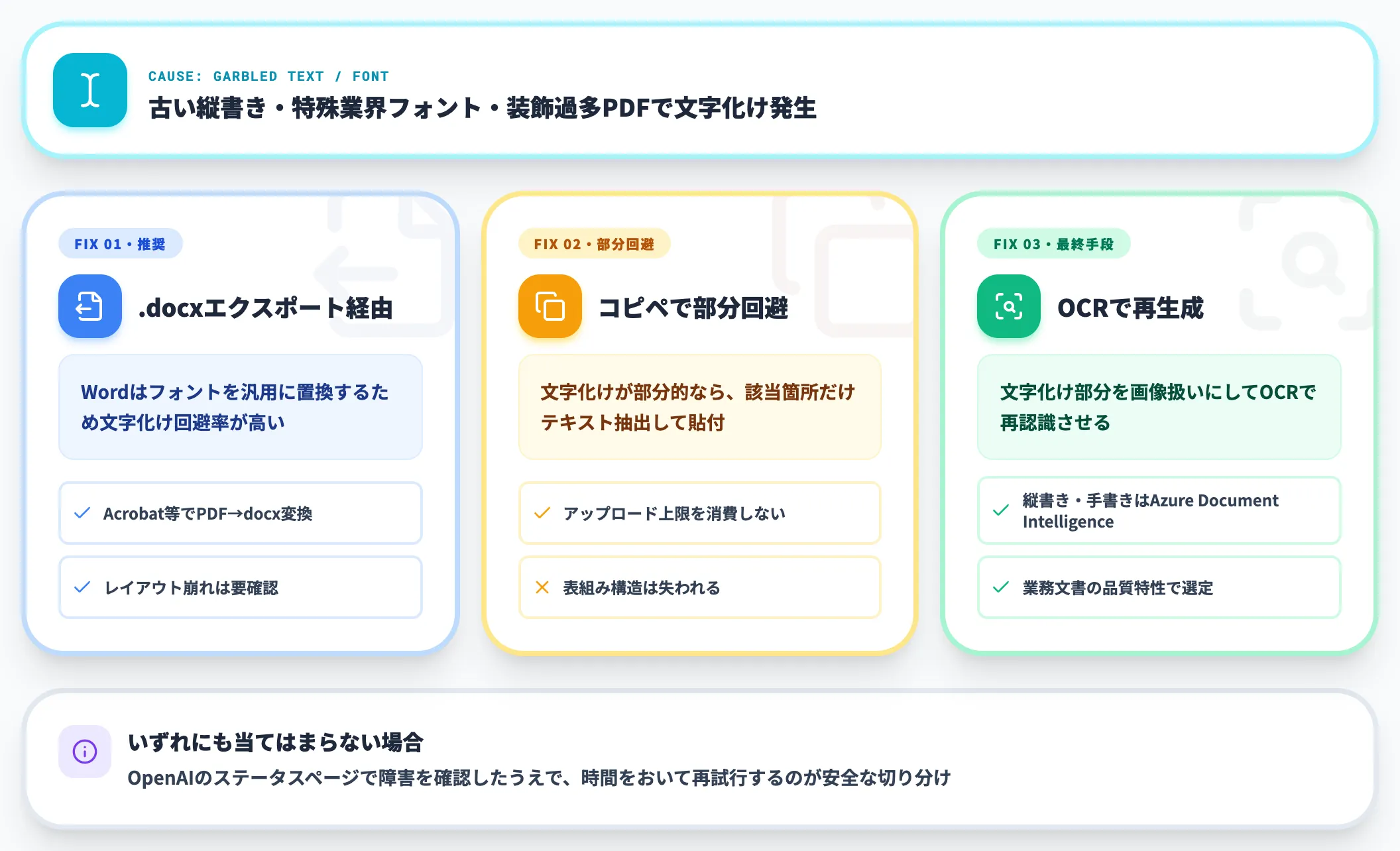 文字化け・特殊フォントの対処
